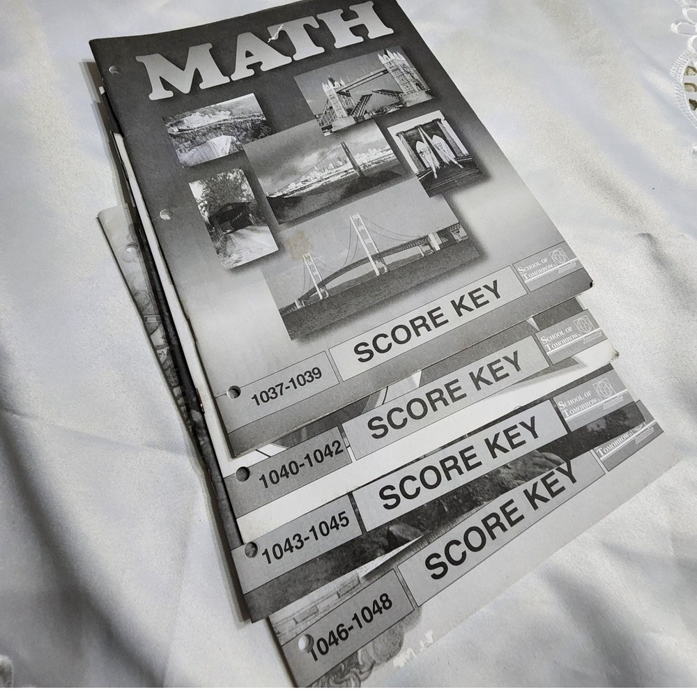 ACE School of Tomorrow Math PACE Score Keys 1037-1048 Grade 4 Homeschool Set